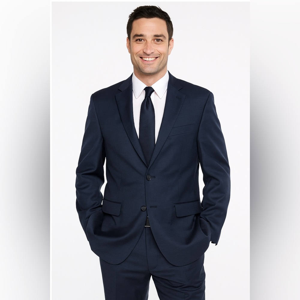Lauren Ralph Lauren 100% Wool 2-Button Blazer Jacket Men’s 38R Navy Lined